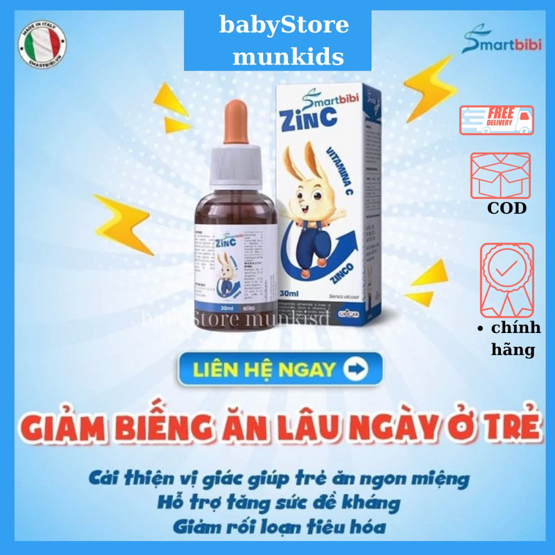 Smartbibi ZinC - bổ sung kẽm hữu cơ, giúp trẻ tiêu hóa tốt