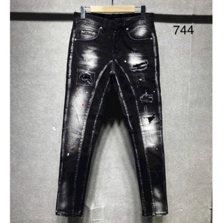 quần bò jean nam dài đen rách vẩy sơn kiểu 2 đáy chất jean dày mềm co giãn tốt chuẩn form