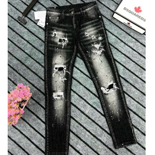 quần bò jean nam dài dsq đen rách kiểu vẩy sơn đẹp mẫu mới hot,form slimfit co giãn tốt chuẩn hàng vnxk