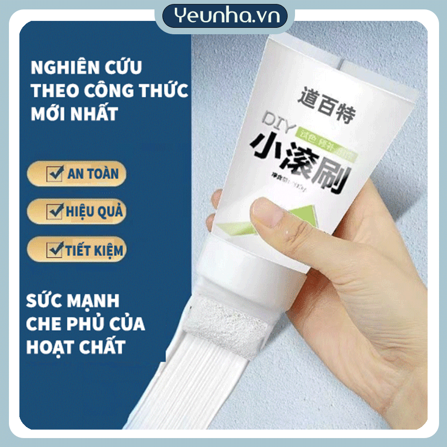 Keo Sơn Tường Chống Thấm Tặng Kèm Con Lăn Sơn, Vá Bong Tróc Tường, Chống Mốc Ẩm Làm Sạch Tường Yeunha.vn
