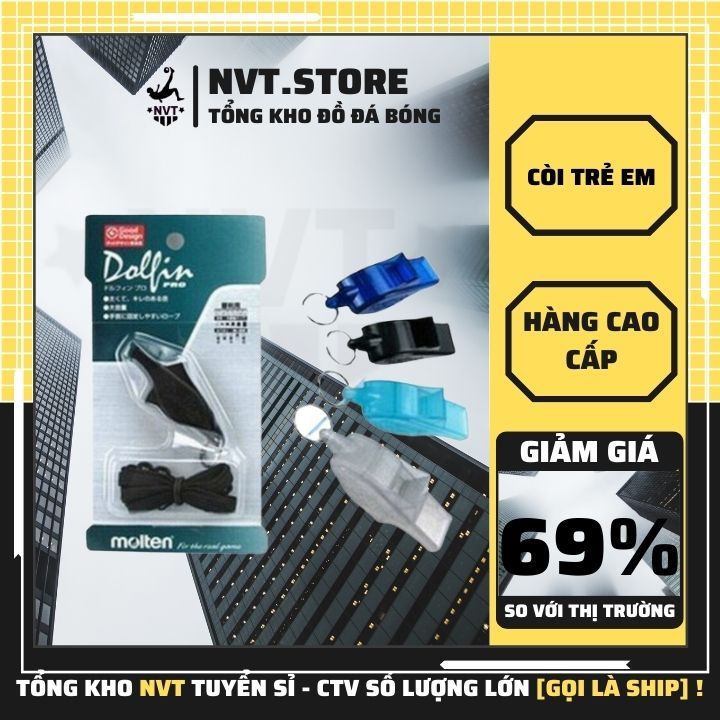 Còi bóng đá dành cho thi đấu chuyên nghiệp giá rẻ, còi trọng tài Dolphin bóng đá, bóng rổ thổi siêu to - NVT.store.vn