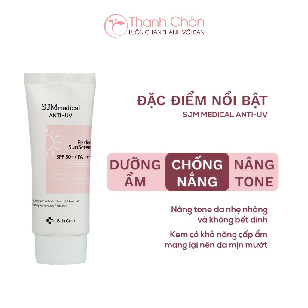 Kem Chống Nắng SJM Medical Chống Nước Nâng Tone SPF50+ PA++++ Hàn Quốc chính hãng 60g