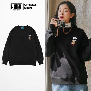 Áo Sweater Dài Tay HS08 HALEY Phong Cách Basic Hàn Quốc Unisex Nam Nữ Form Rộng Chất Vải Nỉ Bông Dày Dặn