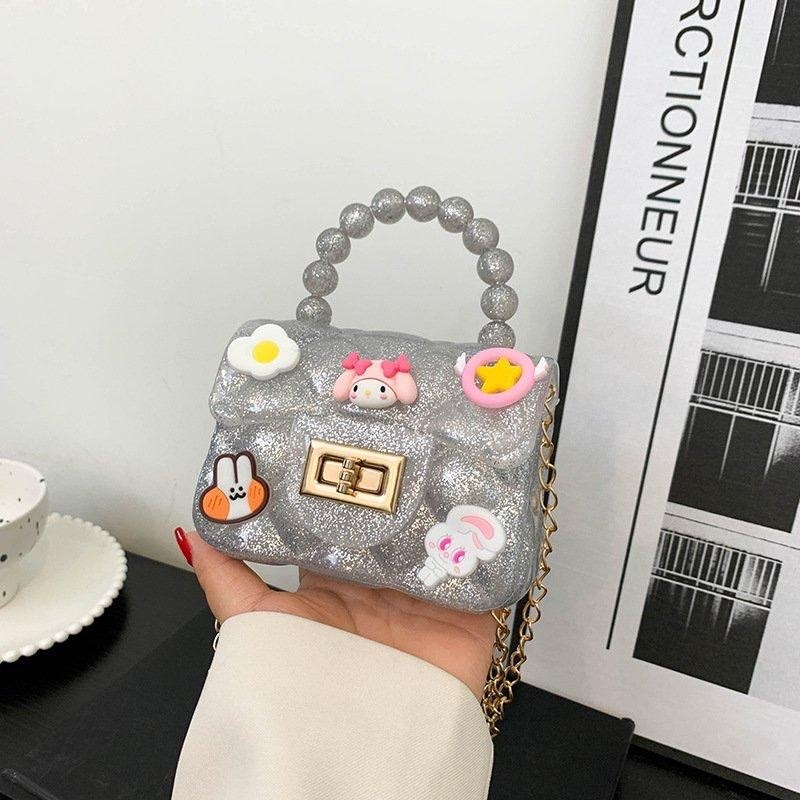 Túi đeo chéo quai ngọc mini cho bé gái có 6 Sticker xinh xắn