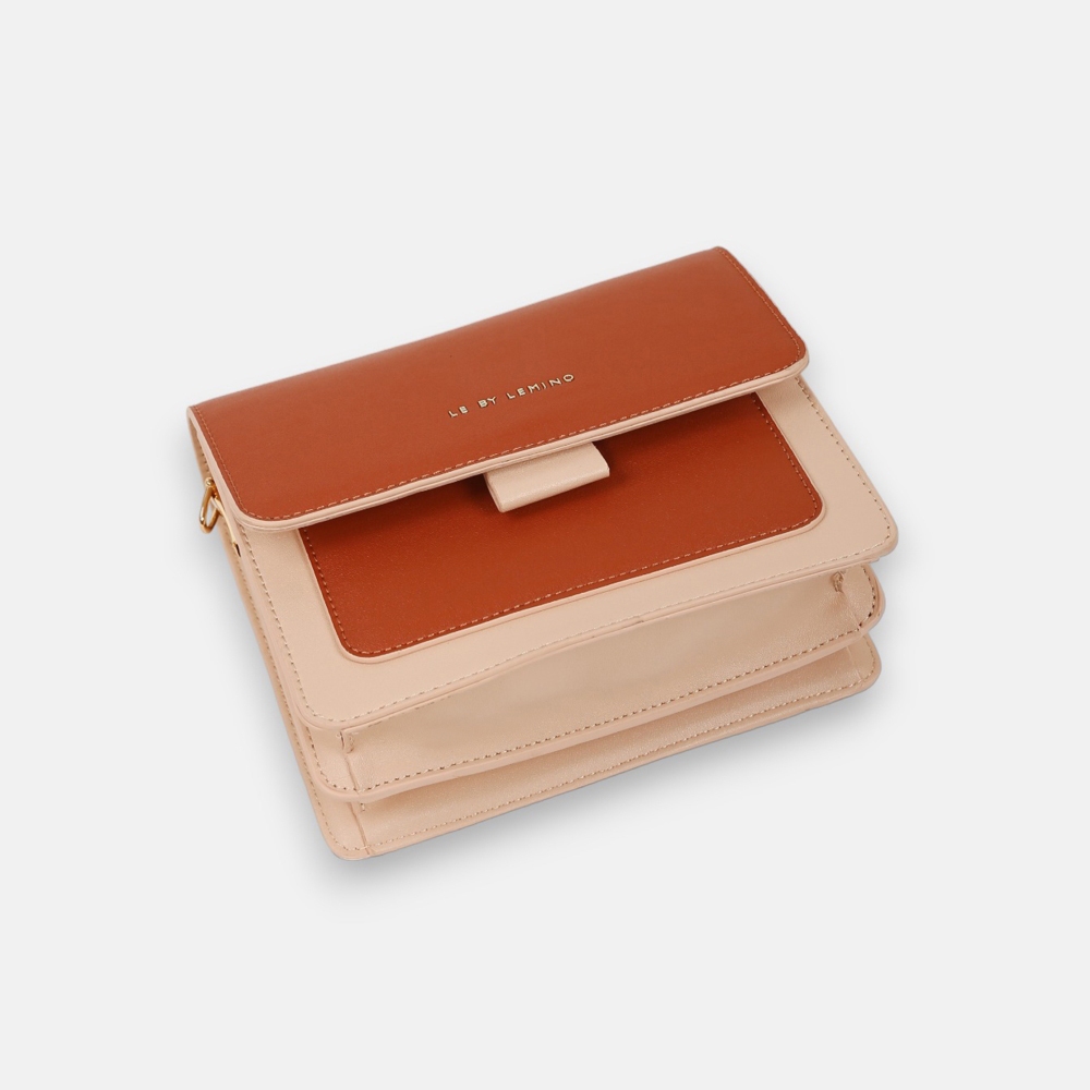 Túi Xách Nữ Lemino Dáng Hộp Pha Màu LB23250