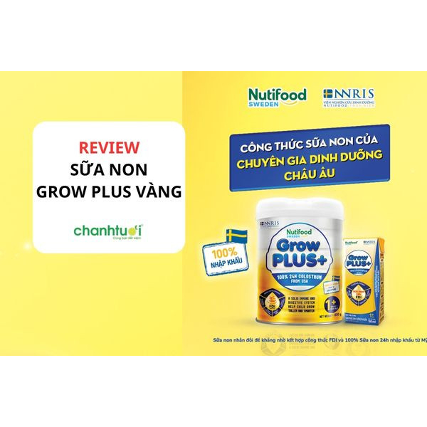 Sữa Bột Nuti Grow Plus+ Vàng Sũa Non 0+  1+  Lon 800G