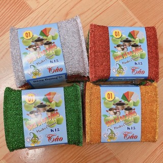 Combo 4 miếng cước rửa chén kim tuyến - cọ chùi rửa chén