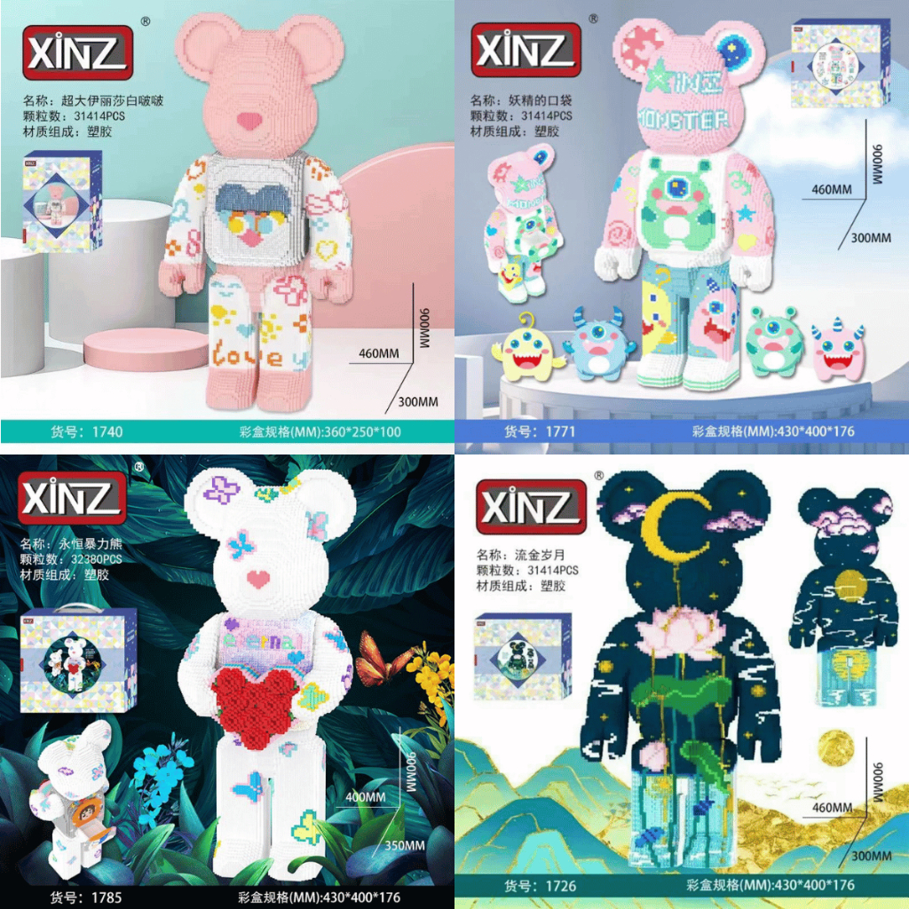 Xả Kho Mô Hình Lắp Ráp Bearbrick Gấu Trúc Doraemon Big Size Cỡ Lớn Khổng Lồ 65cm - 73cm - 90cm - 950cm Giá Siêu Rẻ