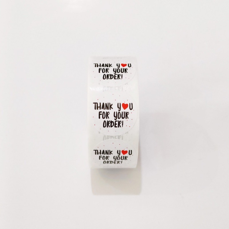 50 tem dán Thank you mẫu Trắng và Kraft