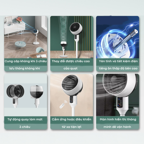 Quạt đối lưu giúp lưu thông không khí phòng điều hòa ,quạt điều khiển cơ,bảo hành 12 tháng NEWAGE