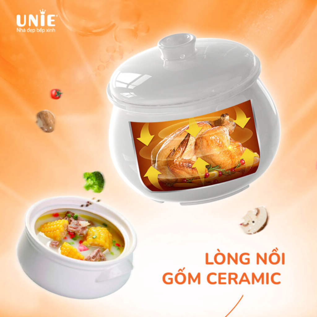 Nồi Nấu Chậm Unie USC10W Hàng Chính Hãng Bảo Hành 12 Tháng
