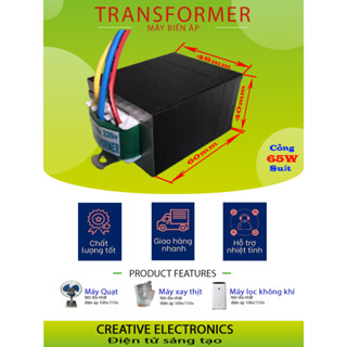 Biến thế 220v ra 100v,110v, biến áp 65W lùn 50Hz/60Hz, sử dụng cho thiết bị nội địa nhật và quạt