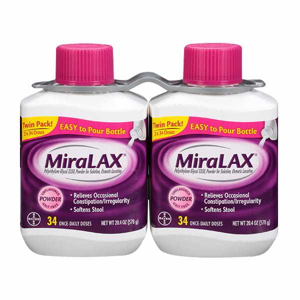 Cặp 2 Hũ Bột Uống Chống Táo Bón Miralax Powder 578g Mỹ 07/2024