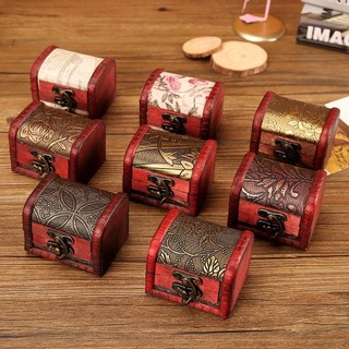 Hộp rương gỗ trang trí Hòm châu báu hộp gỗ cổ trang trưng bày quà tặng