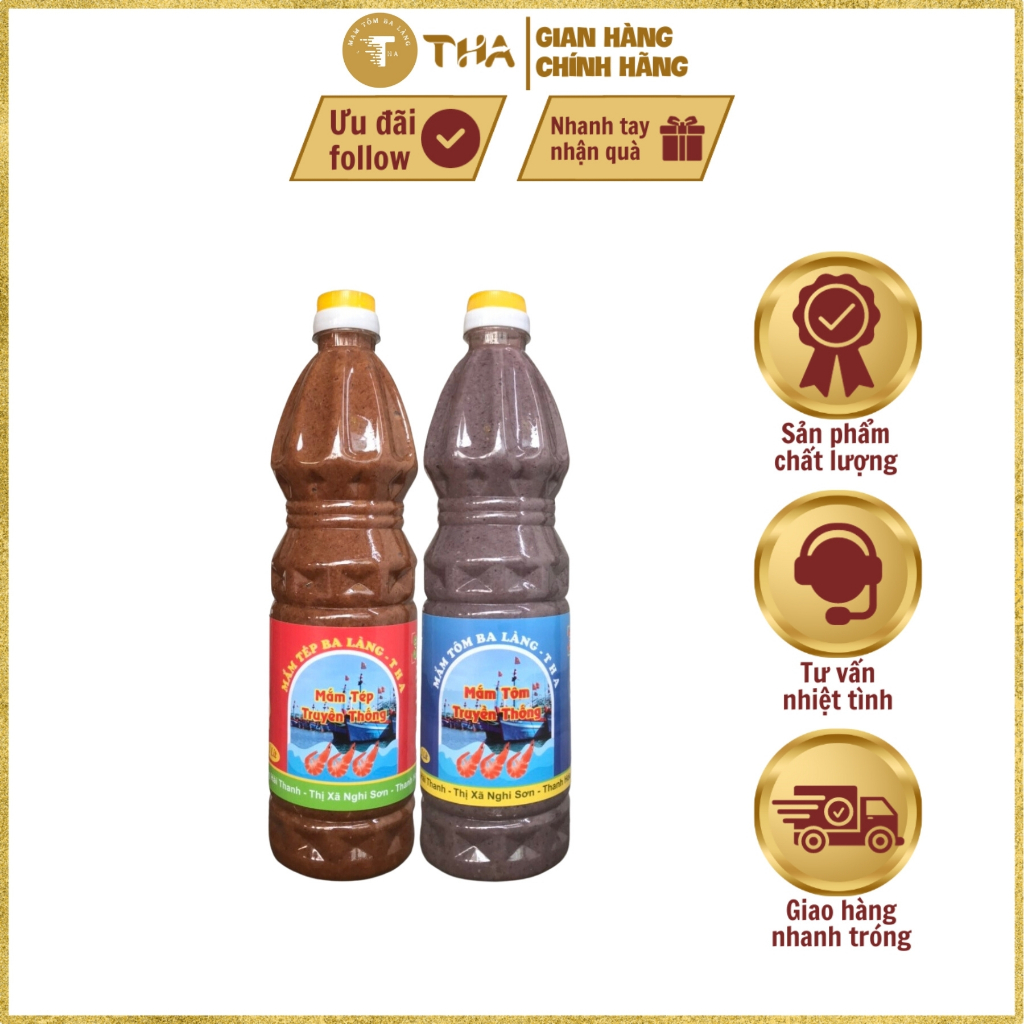 Mắm tôm mắm tép Ba Làng THA đa dạng kích cỡ 500g và 1kg