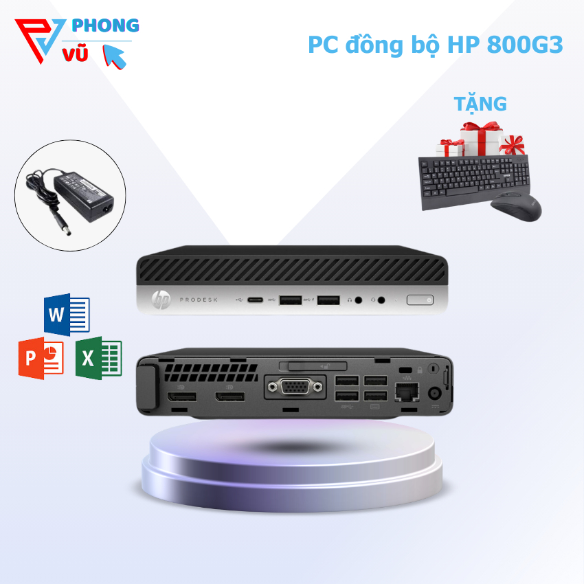 Máy tính đồng bộ HP 600G3 Mini, CPU i5 6500T, Ram4 8GB, SSD 256GB Nvme máy siêu nhỏ gọn chạy ổn định bảo hành 12 tháng
