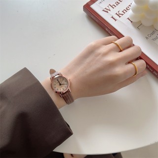  Đồng Hồ Nữ Doukou Chính Hãng Dây Da Cao Cấp Mặt Kính Vát Sáng Mặt Nhỏ Phong Cách Hàn Quốc Chống Nước DK02 