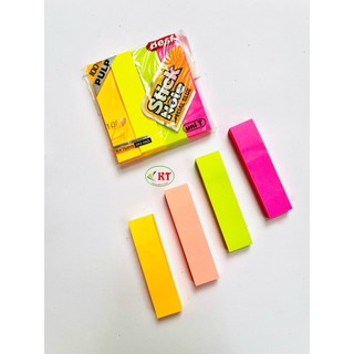 Giấy note dạ quang Neon cắt 4 mảnh dài