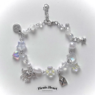 | picnic heart | crystal lucky grass bracelet