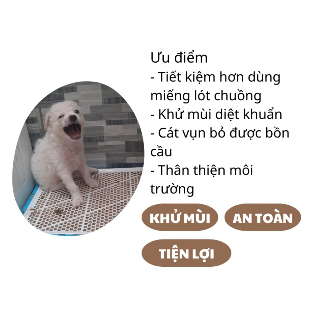 Khay vệ sinh cho chó ECOPETS có cọc thiết kế phù hợp cho chó size lớn dành cho chó dưới 9kg - size 52x42x15cm