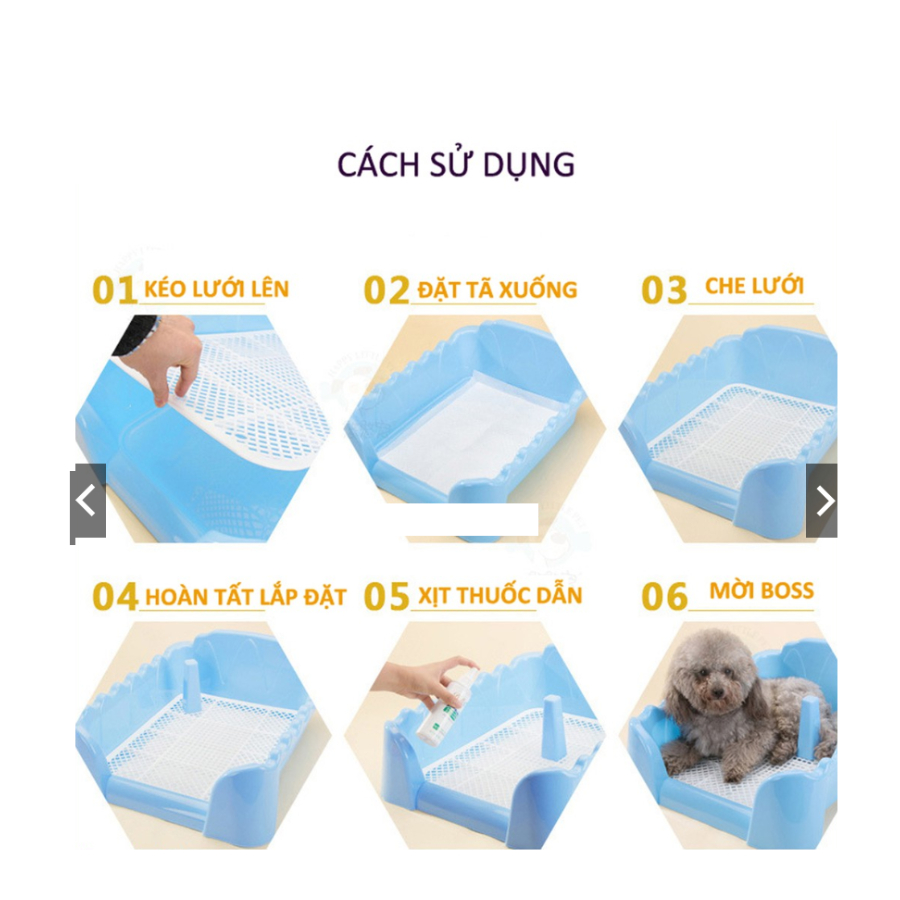 Khay vệ sinh cho chó ECOPETS có cọc thiết kế phù hợp cho chó size lớn dành cho chó dưới 9kg - size 52x42x15cm
