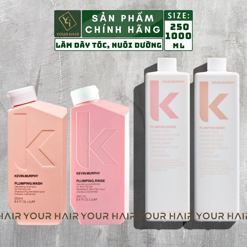 COMBO GỘI XẢ làm PHỒNG và DÀY cho TÓC MỎNG Kevin Murphy PLUMPING WASH & RINSE 250ml | 1000ml