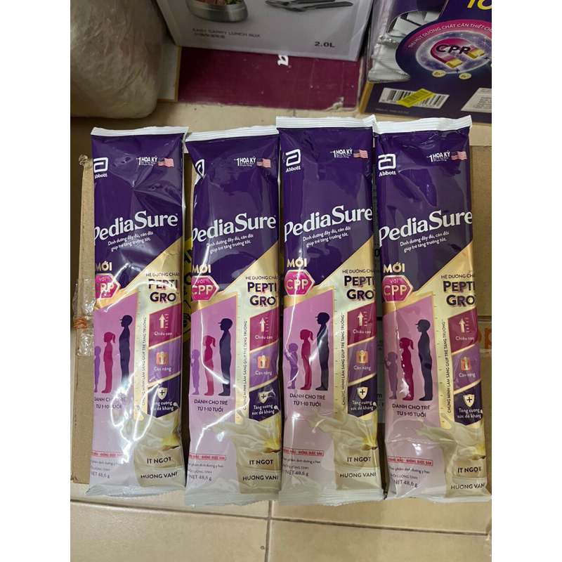 Combo 10 gói Pediasure Vani Ít Ngọt 48,6g/1 gói