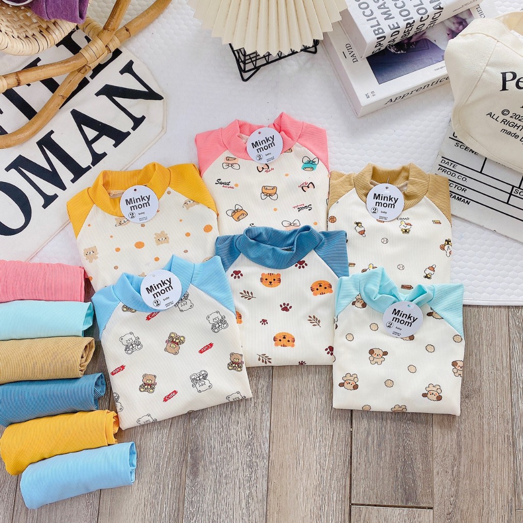 Bộ Thu Đông Gân Tăm Mềm Mịn, Siêu Giãn  Cho Bé Trai, Bé Gái