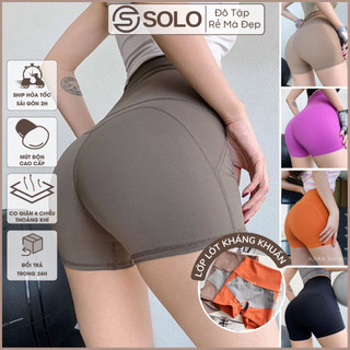 Quần legging đùi tập gym yoga cạp cao gen bụng co giãn 4 chiều thấm hút SoloSportswear 7501