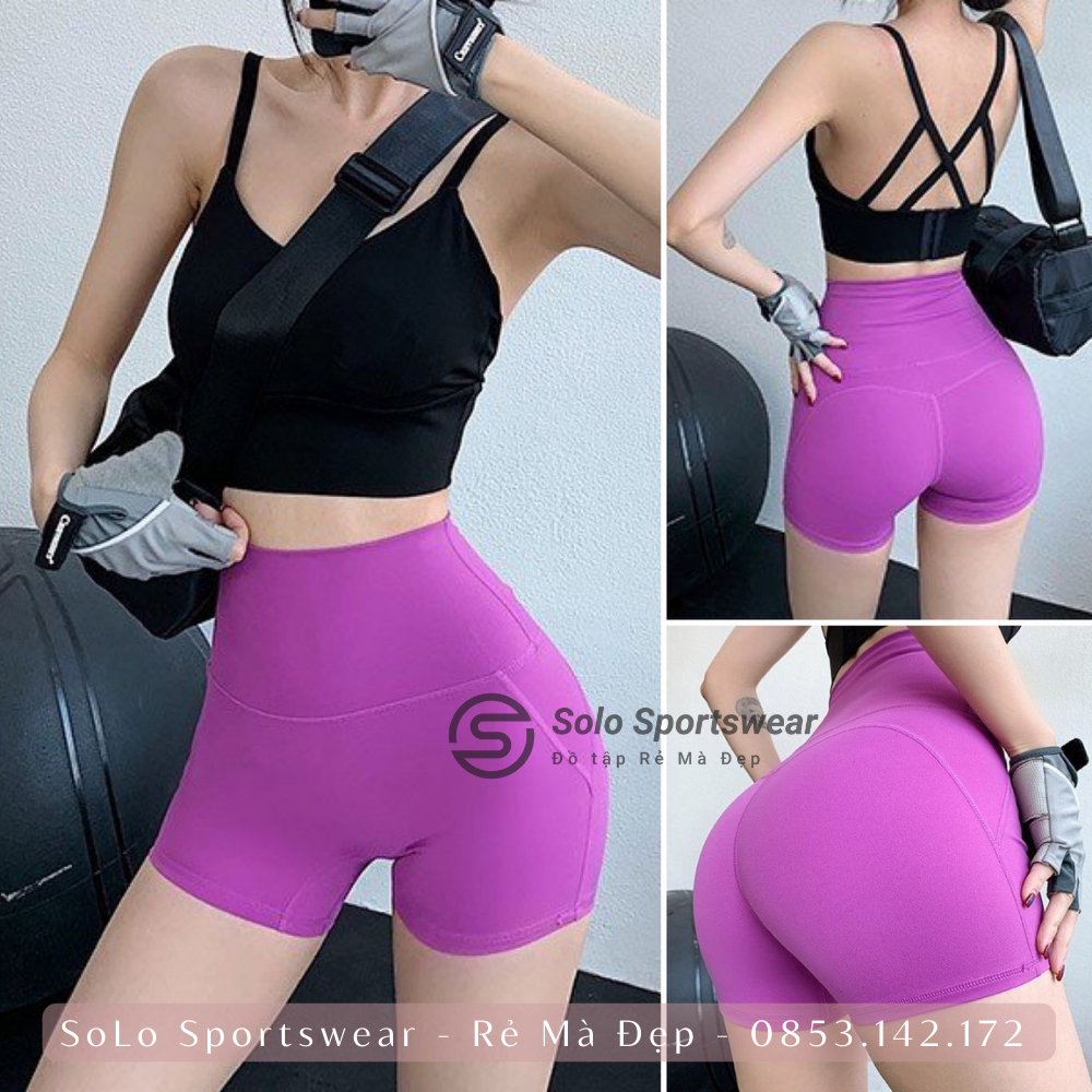 Quần legging đùi tập gym yoga nữ nâng mông cạp cao gen bụng co giãn 4 chiều thấm hút mồ hôi Rẻ Đẹp GYMSTORE 7501