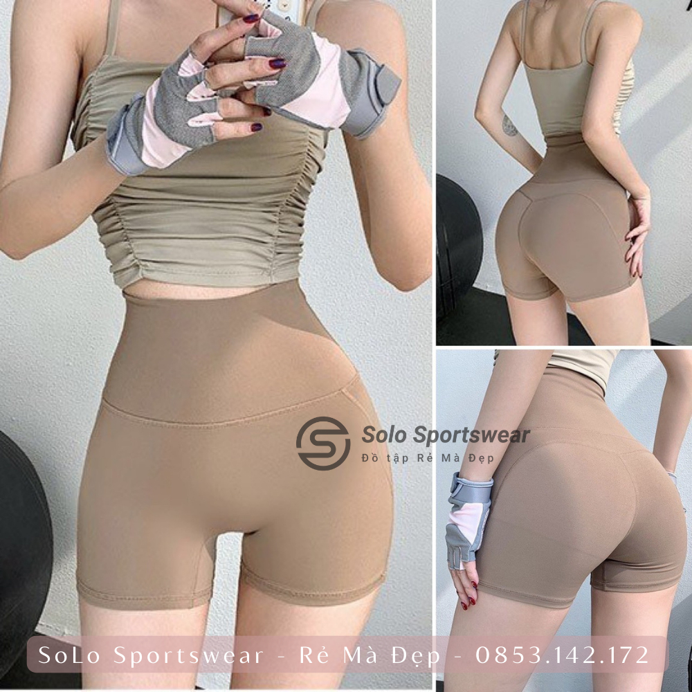 Quần legging đùi tập gym yoga nữ nâng mông cạp cao gen bụng co giãn 4 chiều thấm hút mồ hôi Rẻ Đẹp GYMSTORE 7501