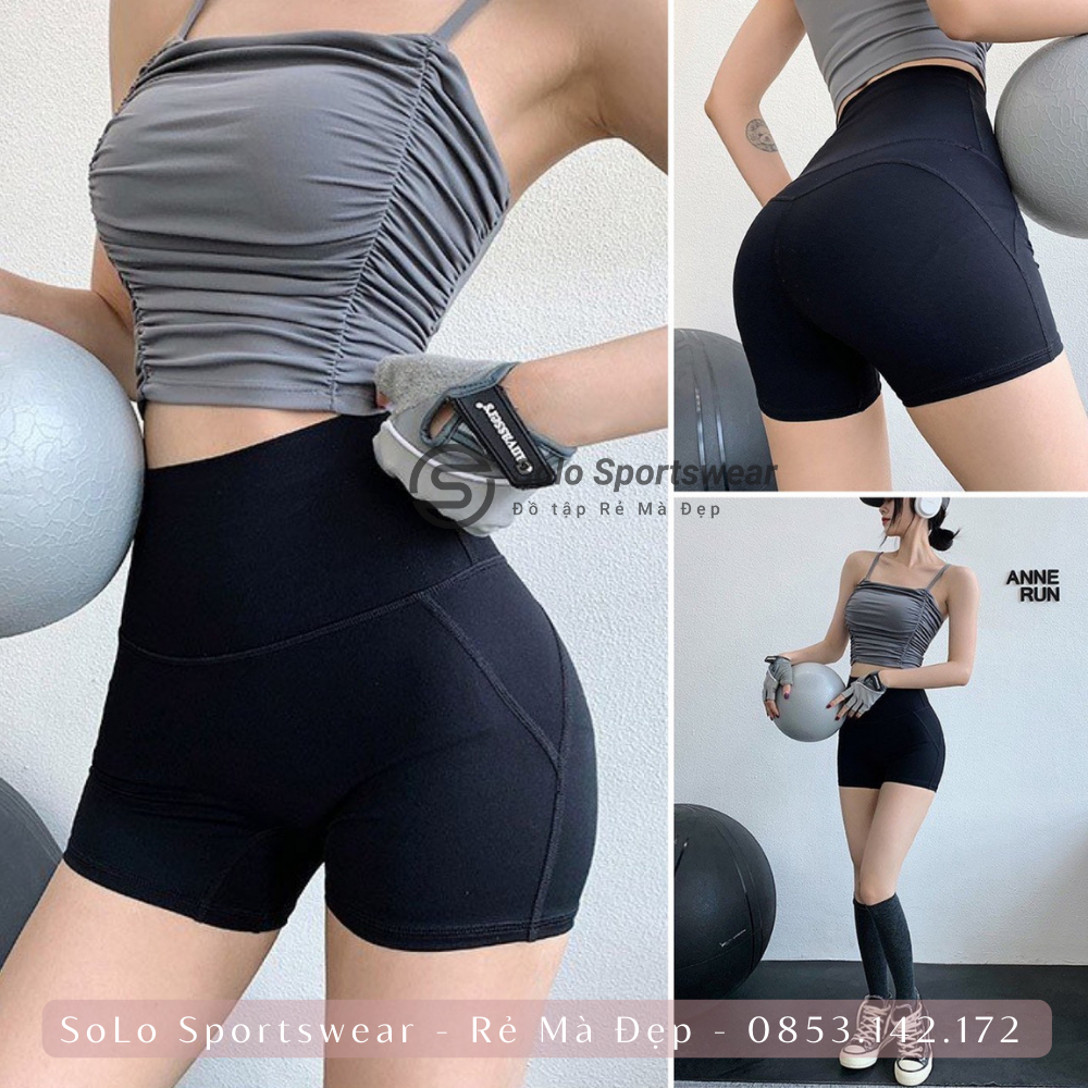 Quần legging đùi tập gym yoga nữ nâng mông cạp cao gen bụng co giãn 4 chiều thấm hút mồ hôi Rẻ Đẹp GYMSTORE 7501