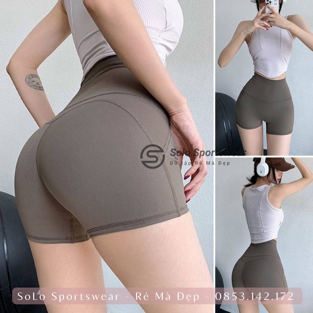 Quần legging đùi tập gym yoga nữ nâng mông cạp cao gen bụng co giãn 4 chiều thấm hút mồ hôi Rẻ Đẹp GYMSTORE 7501