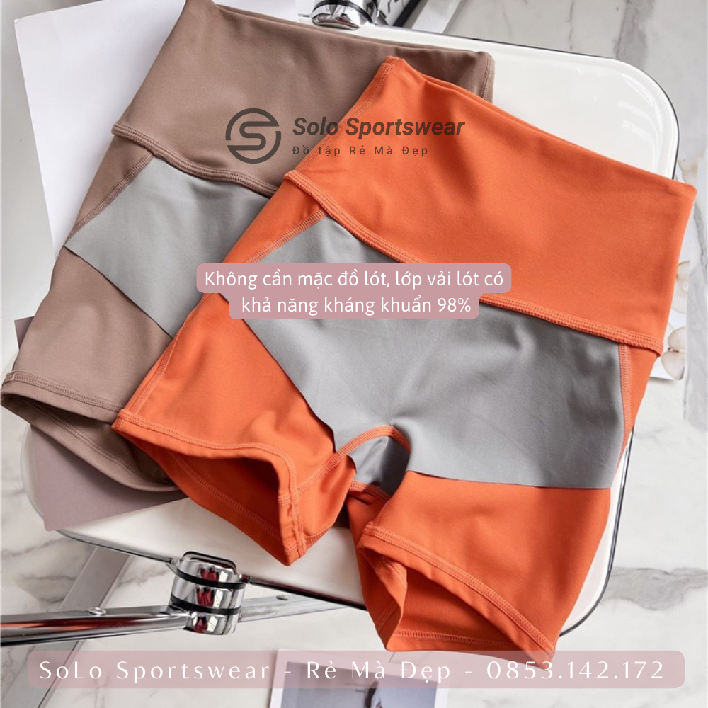 Quần legging đùi tập gym yoga nữ nâng mông cạp cao gen bụng co giãn 4 chiều thấm hút mồ hôi Rẻ Đẹp GYMSTORE 7501