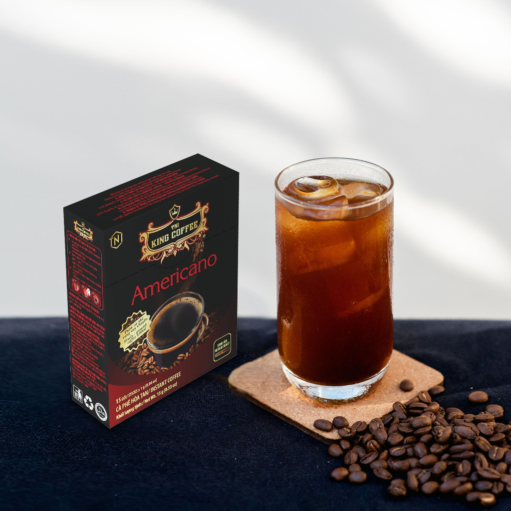 Cà Phê Hòa Tan Americano TNI KING COFFEE - Hộp 15 gói x 1g