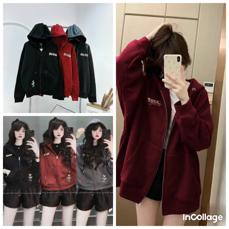 ÁO KHOÁC HODDIE NỈ TÀU THÊU ĐÁP NỔI