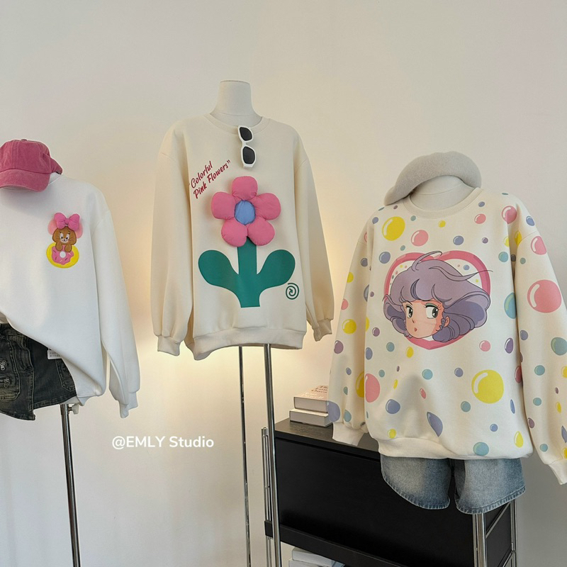 Áo nỉ hoa Emly QCCC