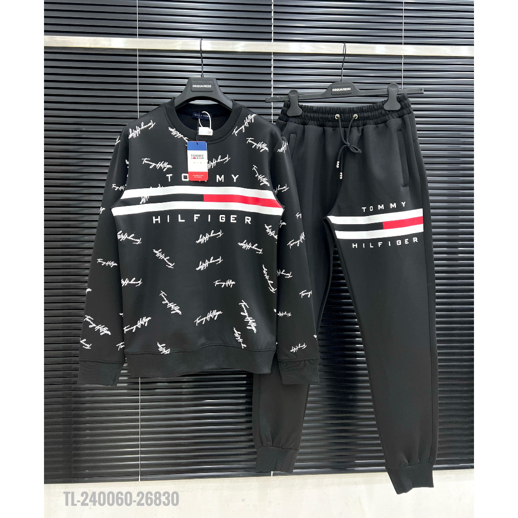 Bộ Quần Áo Tommy Hilfiger Nam Thu Đông Hot Bộ Tommy dài tay nam chất liệu Nỉ nhung