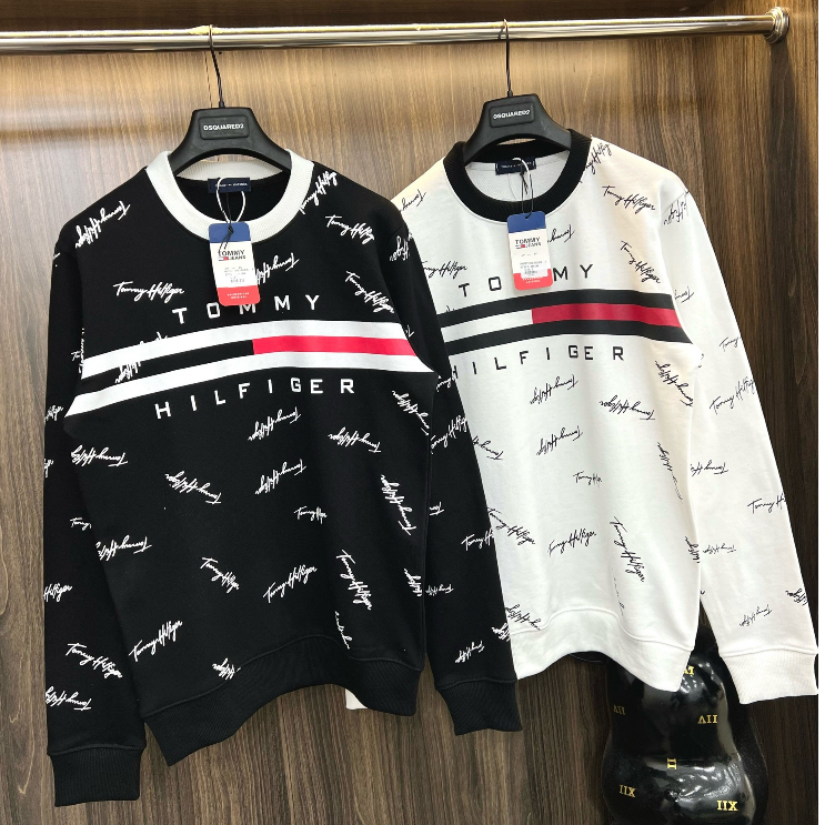 FULL mẫu Áo nỉ Tommy in hình thiết kế hot trend Nam Nữ Thu Đông 2023