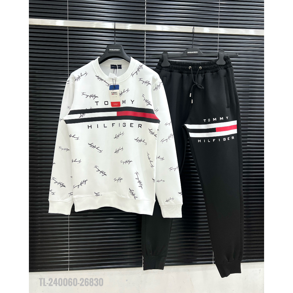 Bộ Quần Áo Tommy Hilfiger Nam Thu Đông Hot Bộ Tommy dài tay nam chất liệu Nỉ nhung