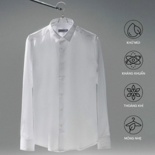Áo sơ mi nam tay Dài ICDN Bamboo Basic thoáng mát chống nhăn bề mặt - SMID0092
