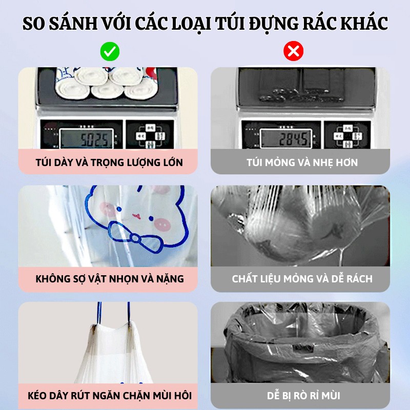 Túi Đựng Rác Kumo Có Dây Kéo Loại Siêu Dày Dai Chắc Chắn