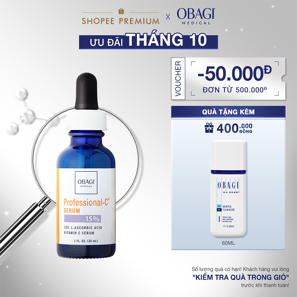 Serum Vitamin C 15% Dưỡng Sáng Da & Chống Oxy Hóa Obagi Professional-C 30ml