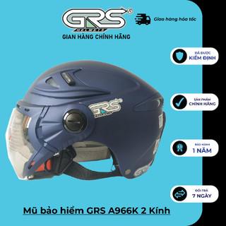 Nón bảo hiểm nửa đầu GRS A966K 2 Kính – Vệ sĩ chống tia cực tím, chống mưa bụi