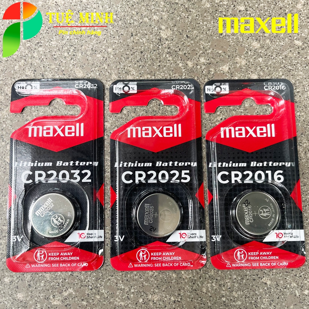 Pin Maxell CR2032, CR2025, CR2016 Lithium 3V chính hãng, pin Cmos