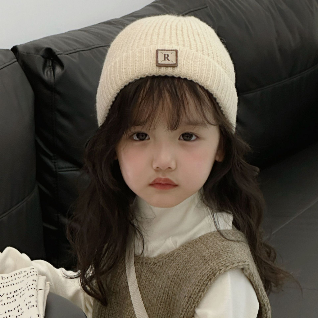 Mũ len cho bé trai bé gái Mũ len chữ R xinh xắn vải mềm mẫu mới nhất 2023