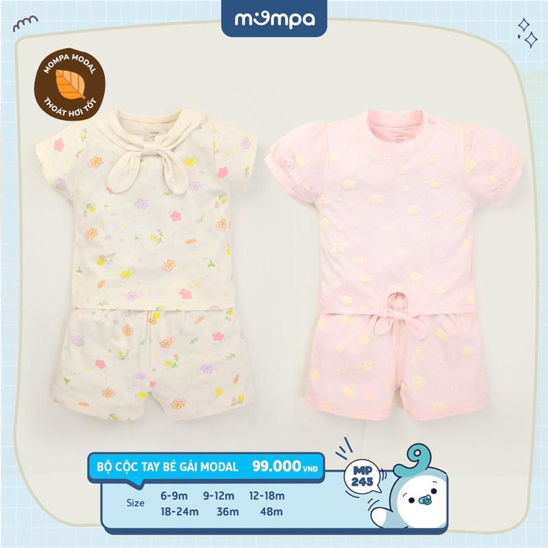 Bộ cộc tay bé gái Mompa