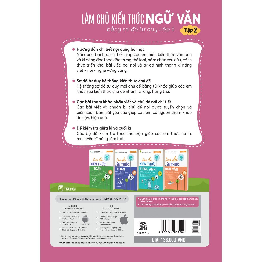 Sách - Combo Làm chủ kiến thức ngữ văn bằng sơ đồ tư duy lớp 6 tập 1 và tập 2 lẻ tùy chọn