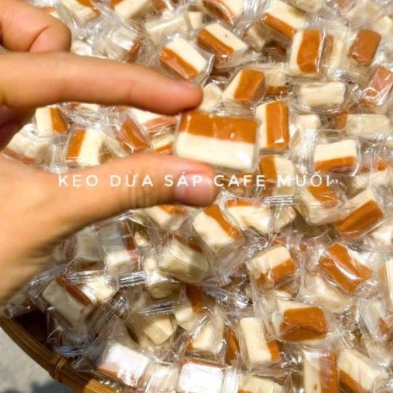 KEO DỪA SÁP CÀ PHÊ MUỐI 500g