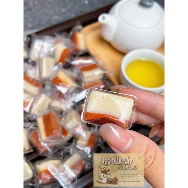 KEO DỪA SÁP CÀ PHÊ MUỐI 500g